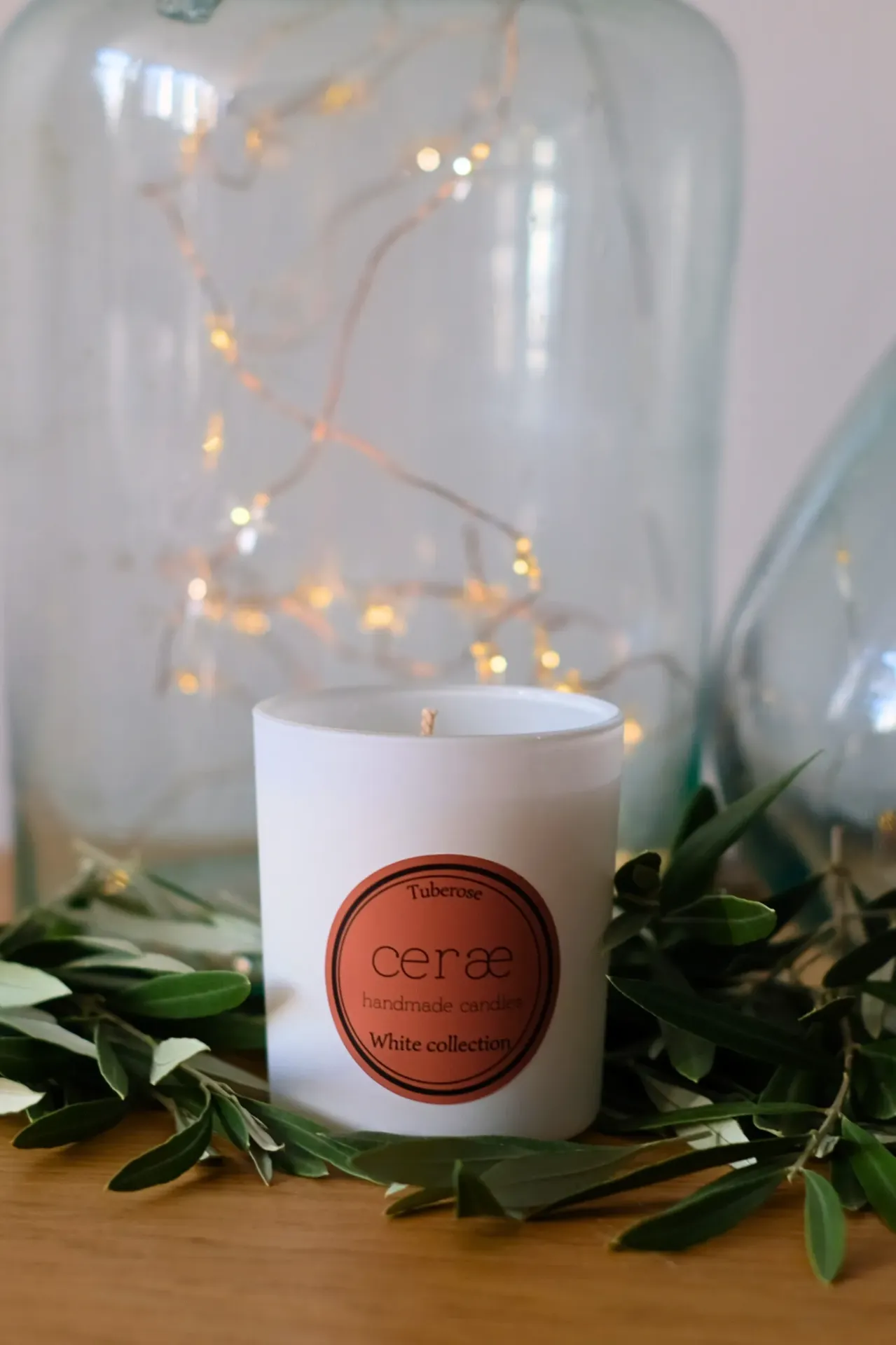Bougie parfumée artisanale - Parfum Tubéreuse - White collection